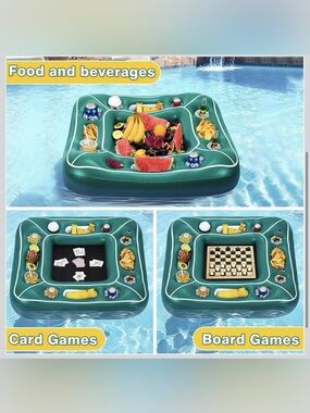 Inflatable Pool Snack & Game Center - Green